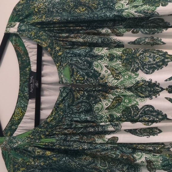 Lady Lux Dress Bohemian Green Design Tiered Midi Dress by Arna York Collection - Picture 5 of 10